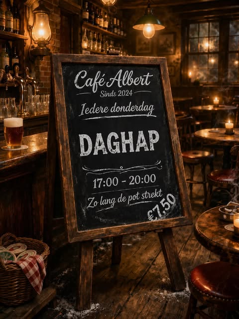 Elke donderdag van 17.00 - 20.00 uur heerlijk eten aan de bar!
