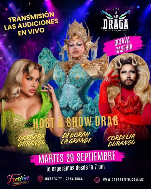 Transmisión de audiciones en vivo de "La más Draga"