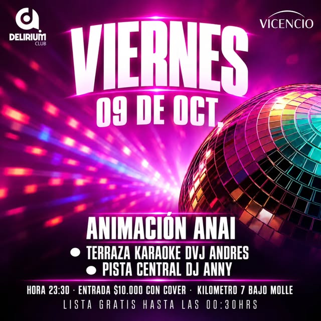 ESTE VIERNES SE PRENDE DELIRIUM!