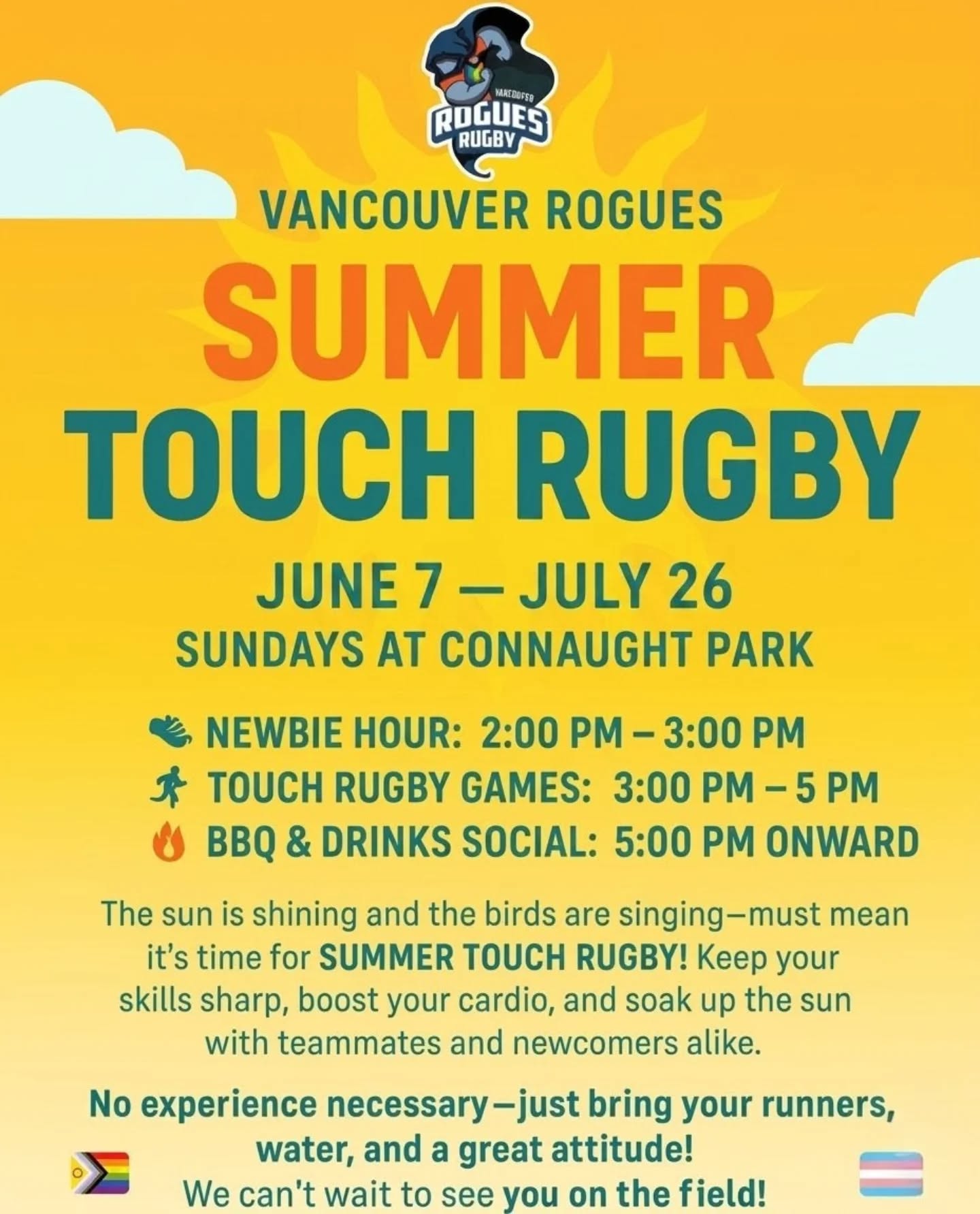 Vancouver Rogues Summer Touch Rugby - BBQ & Drinks Social