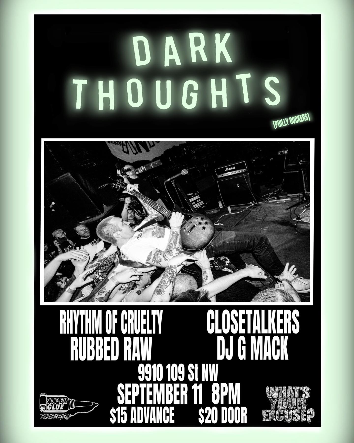 Dark Thoughts with guests Rhythm of Cruelty, Closetalkers, Rubbed Raw, and DJ G Mack