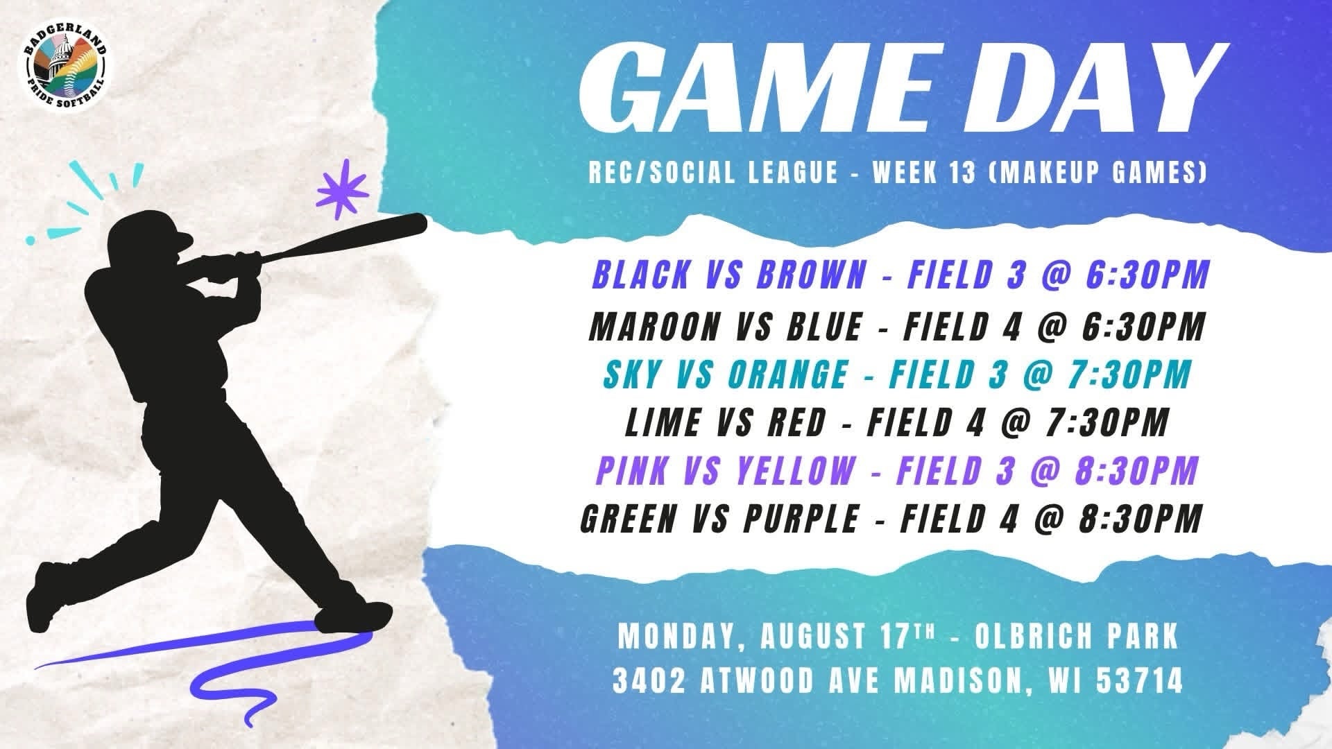 Rec league week 13 - Pink vs Yellow