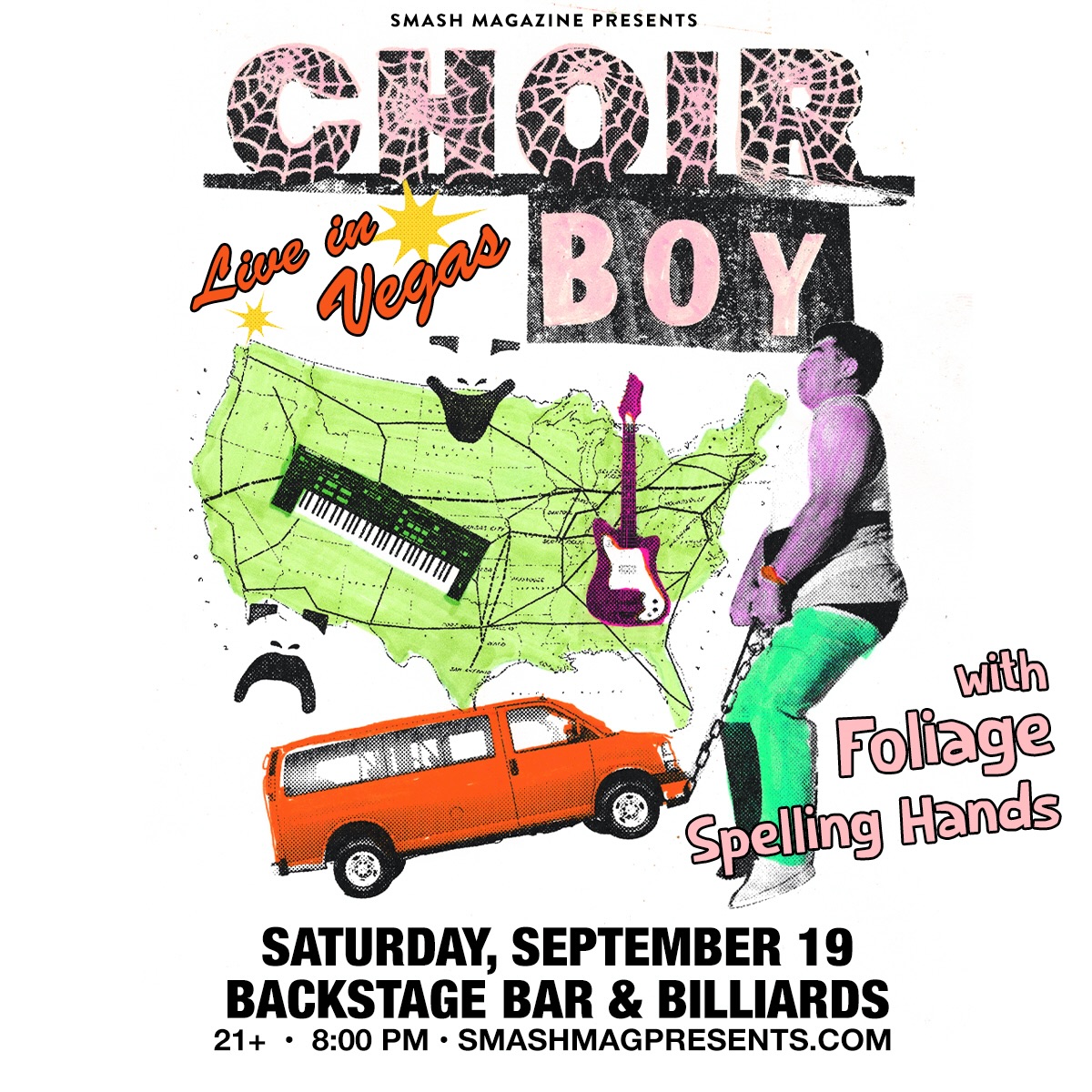 Choir Boy Live in Vegas with Foliage and Spelling Hands