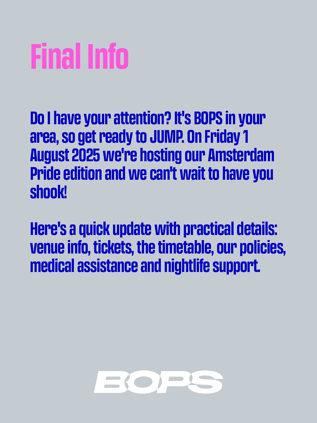 BOPS Amsterdam Pride Edition with TMORGZ